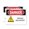 Signmission Moving Machinery Danger Sign, Vinyl Decal, 10in W x 7in L, 2PK OS-2PACK-DS-D-710-L-1453 - alternate 1